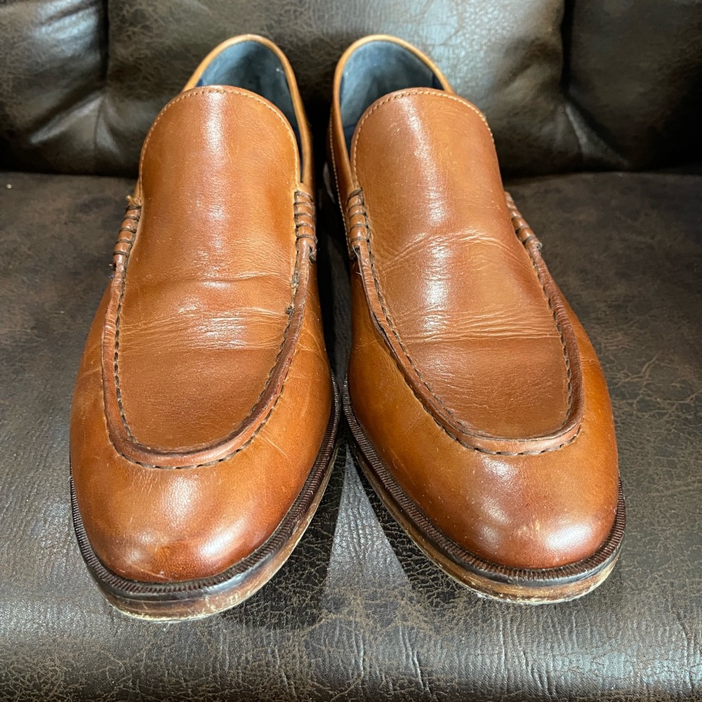 Cole Haan Hamilton Grand Venetian British Tan Leather Loafers - Picture 7 of 9